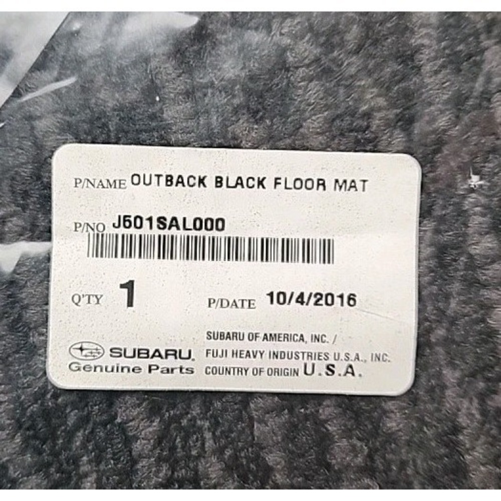 OEM 2015-2019 Subaru Outback Floor Mat Carpet ‎ J501SAJ100 Set of 4